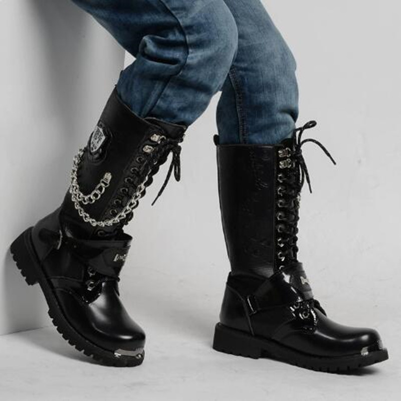 Men Fashion Motorcycle Boots M - огляд і ціна Motorcycle Chain